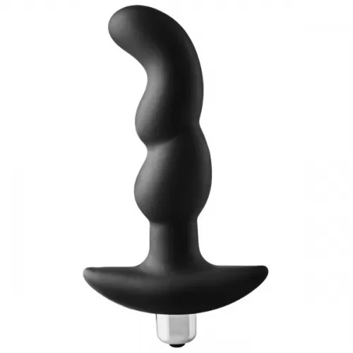 Черная вибропробка для простаты FantASStic Vibrating Prostate Plug - 14,5 см черный 