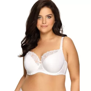 Бюстгальтер plus size с сшивными чашками и кружевом черный 105F