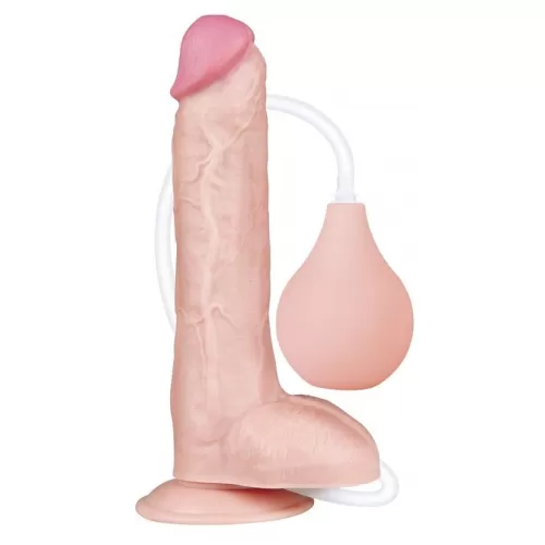 Реалистичный фаллоимитатор с имитацией эякуляции 10 Squirt Extreme Dildo - 25,4 см телесный 