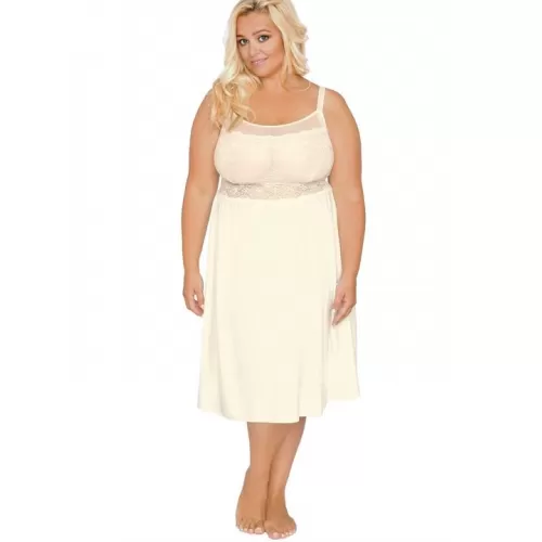 Ночная сорочка plus size из эластичной микрофибры кремовый 5X