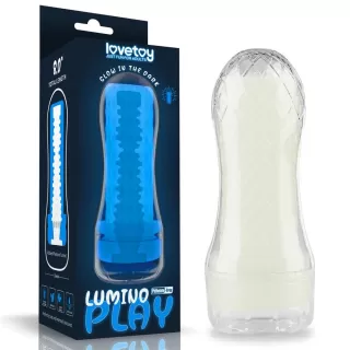 Светящийся в темноте мастурбатор Lumino Play Masturbator Ribbed белый 