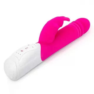 Розовый пульсирующий вибромассажер G-Spot Thrusting Rabbit - 24 см розовый 