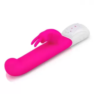 Розовый вибромассажер для G-точки Come hither G-Spot Rabbit - 24,5 см розовый 