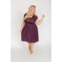 Сорочка plus size из микрофибры с красивым декольте сливовый 5X