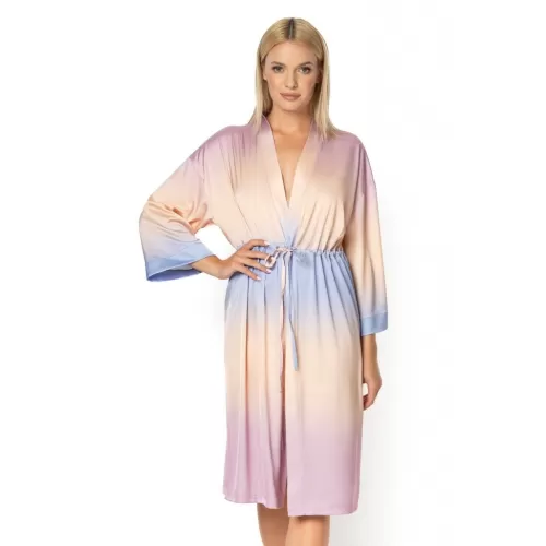 Халат Zora с кулиской на талии разноцветный L-XL