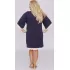 Сорочка plus size из вискозного полотна с контрастной кружевной оторочкой темно-синий 5X