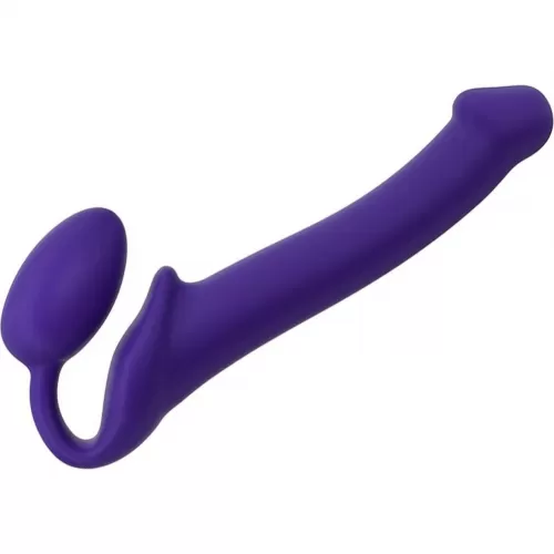 Фиолетовый безремневой страпон Silicone Bendable Strap-On - size M фиолетовый 