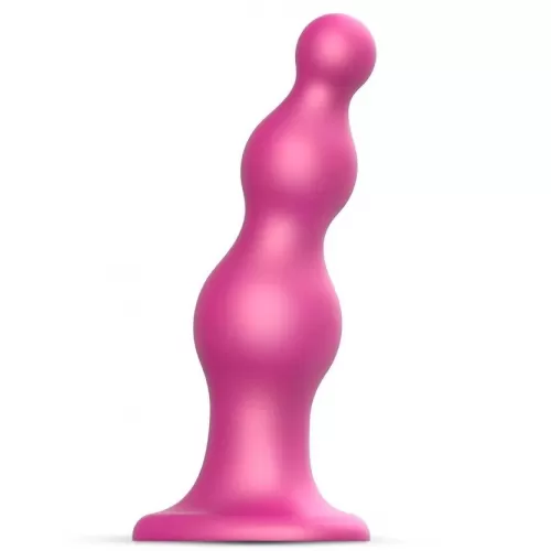 Розовая насадка Strap-On-Me Dildo Plug Beads size S розовый 