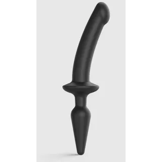 Черный двусторонний фаллоимитатор Strap-On-Me Dildo Plug-In Switch size S черный 