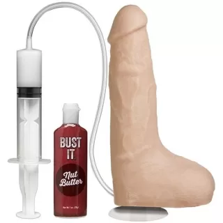 Телесный фаллоимитатор с имитацией семяизвержения Bust It Squirting Realistic Cock - 23,36 см телесный 