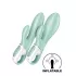 Зеленый вибратор-кролик Satisfyer Air Pump Bunny 5+ с функцией расширения - 20,4 см зеленый 