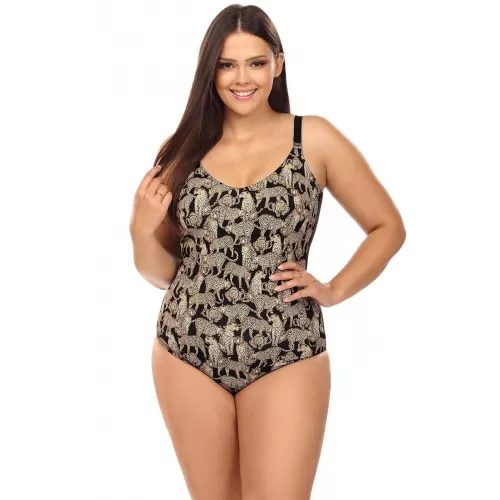 Совместный купальник plus size с принтом в виде леопардов леопард 80E/40
