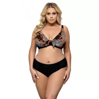 Женский купальник plus size в модной расцветке черный 90D/44