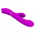 Лиловый вибратор-кролик с подвижной клиторальной щеточкой Clitoris Vibrator - 20,8 см лиловый 