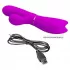 Лиловый вибратор-кролик с подвижной клиторальной щеточкой Clitoris Vibrator - 20,8 см лиловый 