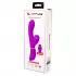 Лиловый вибратор-кролик с подвижной клиторальной щеточкой Clitoris Vibrator - 20,8 см лиловый 