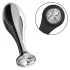 Серебристая анальная пробка Teardrop Plug с силиконовыми кольцами для пениса и мошонки черный с серебристым 