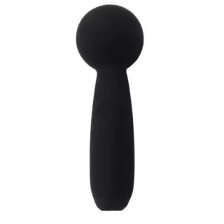 Черный перезаряжаемый вибратор-wand Pleasure Wand черный 