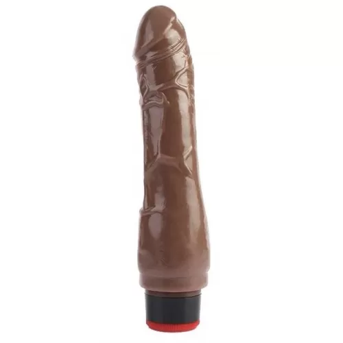 Коричневый вибратор-реалистик 8.1 Vibrating Dildo - 20 см коричневый 