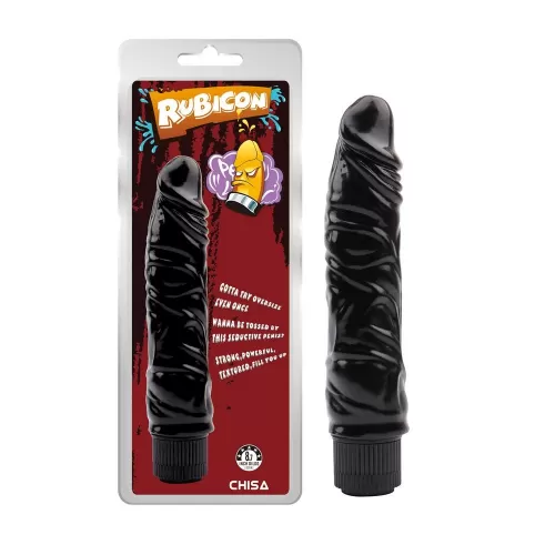 Черный вибратор Rude Vibrating Him - 22 см черный 