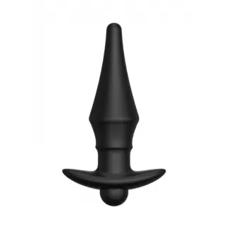 Черная перезаряжаемая анальная пробка №08 Cone-shaped butt plug - 13,5 см черный 