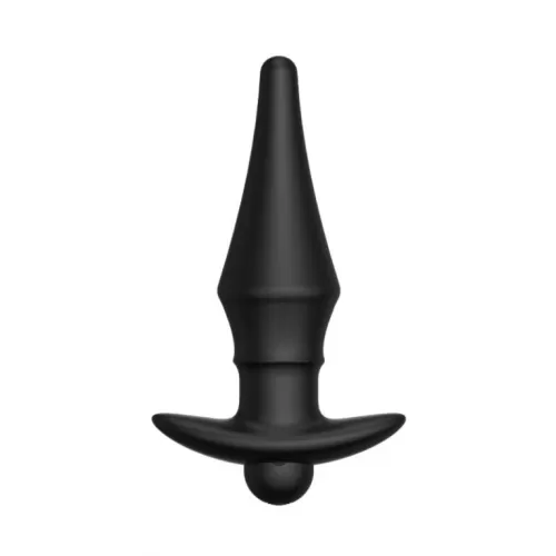 Черная перезаряжаемая анальная пробка №08 Cone-shaped butt plug - 13,5 см черный 