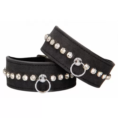 Черные наручники Diamond Studded Wrist Cuffs черный 