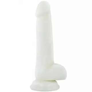 Светящийся в темноте фаллоимитатор 7 Inch Lumino Play Silicone Dildo - 18 см белый 