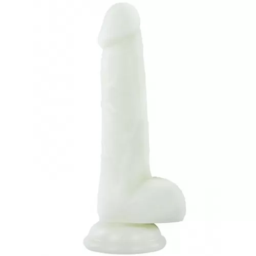 Светящийся в темноте фаллоимитатор 7 Inch Lumino Play Silicone Dildo - 18 см белый 