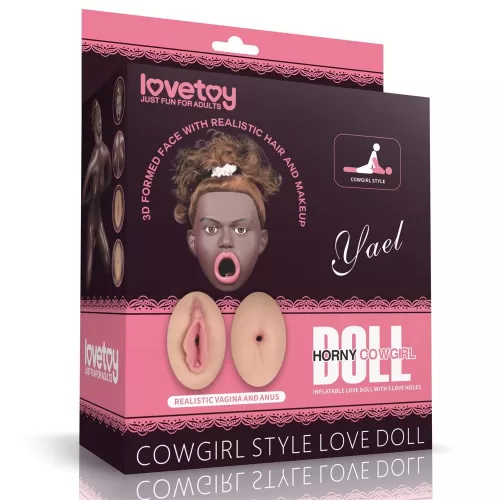 Темнокожая секс-кукла с реалистичными вставками Cowgirl Style Love Doll коричневый 