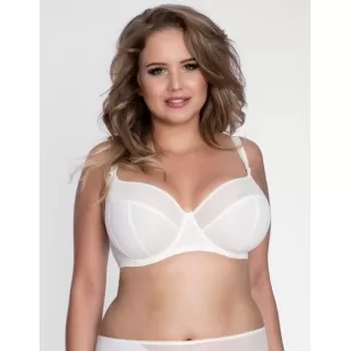 Бюстгальтер с мягкой чашкой plus size из микрофибры и двойной сетки черный 90H