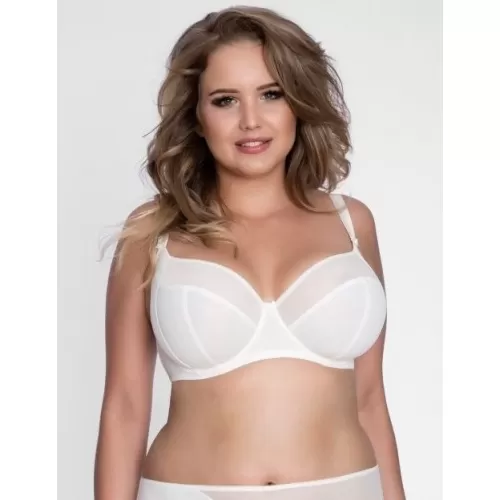 Бюстгальтер с мягкой чашкой plus size из микрофибры и двойной сетки черный 90G