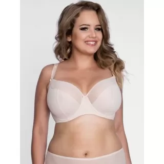 Однотонный бюстгальтер на косточках с мягкой чашкой plus size черный 70L