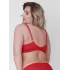 Бюстгальтер с мягкой чашкой plus size из кружева с  ресничками красный 80I