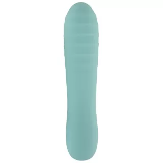 Аквамариновый мини-вибратор Straight Vibrator - 16,4 см аквамариновый 