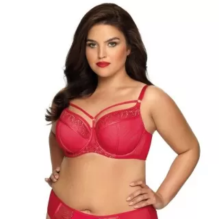 Бюстгальтер Margot с чашками plus size на тонком поролоне красный 80J