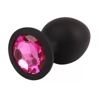 Черная анальная пробка с кристаллм Booty Fantasy Gem Plug L - 9,5 см черный 