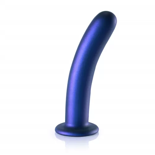 Синий фаллоимитатор Smooth G-Spot - 17,7 см синий 