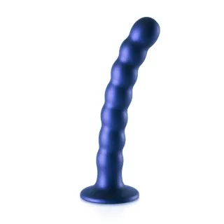 Синий фаллоимитатор Beaded G-Spot - 17 см синий 