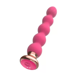 Розовый вибратор-ёлочка Mini Vibrator с пультом ДУ - 19 см розовый 