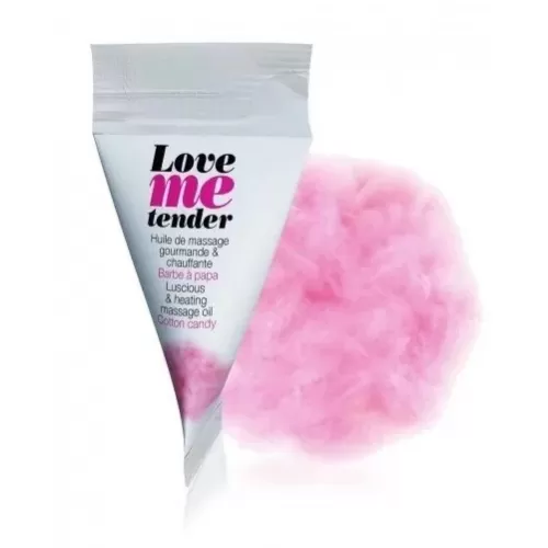 Съедобное согревающее массажное масло Love Me Tender Cotton Candy с ароматом сладкой ваты - 10 мл  