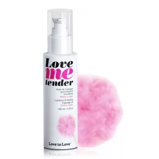 Съедобное согревающее массажное масло Love Me Tender Cotton Candy с ароматом сладкой ваты - 100 мл  