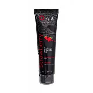 Интимный гель на водной основе Lube Tube Strawberry с клубничным вкусом - 100 мл  