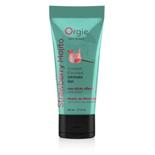 Съедобный интимный гель Orgie Lube Tube Cocktail Strawberry Mojito - 50 мл  