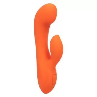 Оранжевый вибромассажер Stella Liquid Silicone Dual “G” - 17,75 см оранжевый 