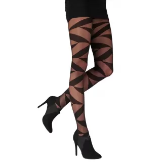 Колготки с геометрическим рисунком Geo Sheer Tights черный S-M-L