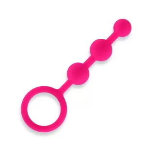 Розовые силиконовые анальные бусы Silicone Anal Beads - 14 см розовый 