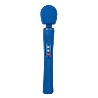 Синий вибромассажер Vim Vibrating Wand - 31,3 см синий 