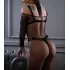 Эффектные замшевые трусы-стринги Sex Game черный S-M