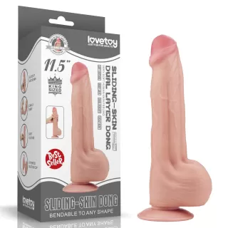 Телесный фаллоимитатор 11.5 King Sized Sliding Skin Dual Layer Dong - 29 см телесный 